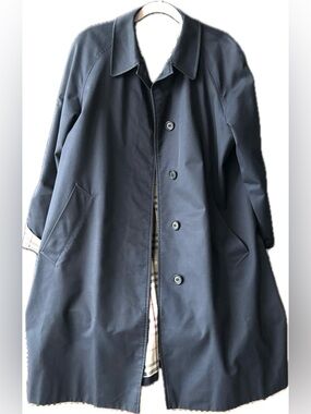 Burberry Navy Label with Beige Check Lining